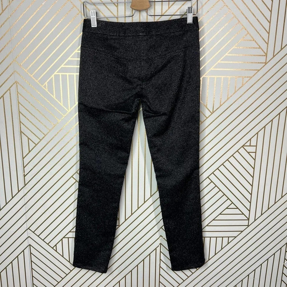 Alexander Wang Drainpipe Pants Skinny Stretch Glitter Metallic Black‎ Size 0 - Picture 8 of 12